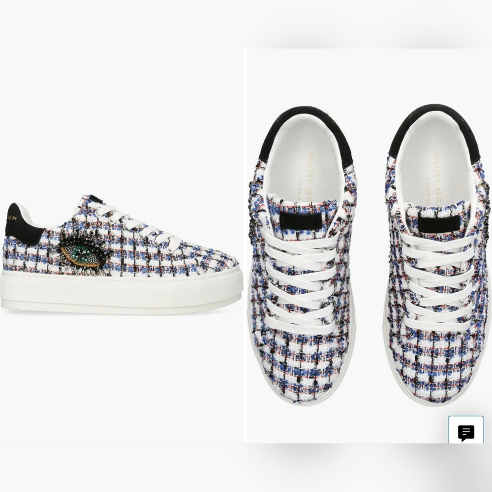 Kurt Geiger London embellished eye platform sneakers size 7